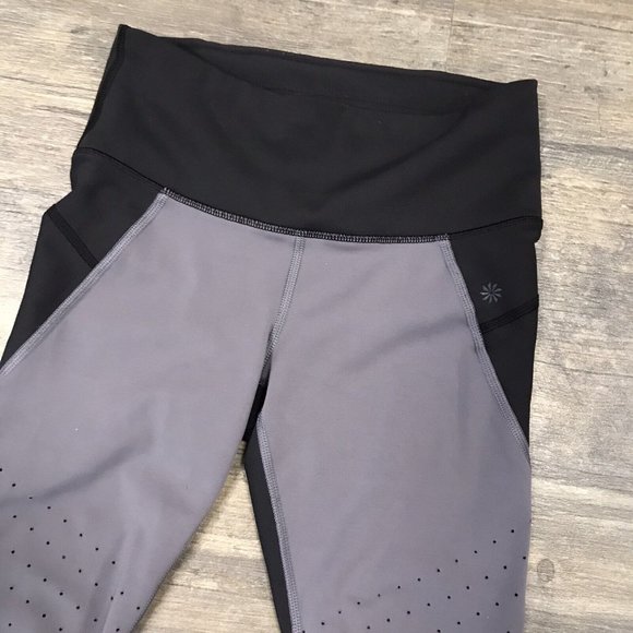 Athleta Sculptek Stealth TruCool Women's Size XS Leggings Color Block Perforated - Picture 3 of 10